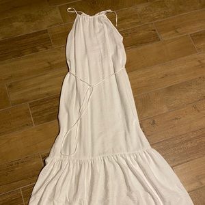 Banana Republic White Ruffled Tiered Maxi Sundress